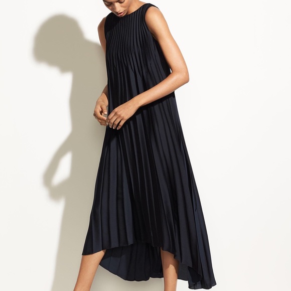 vince pleated midi dress